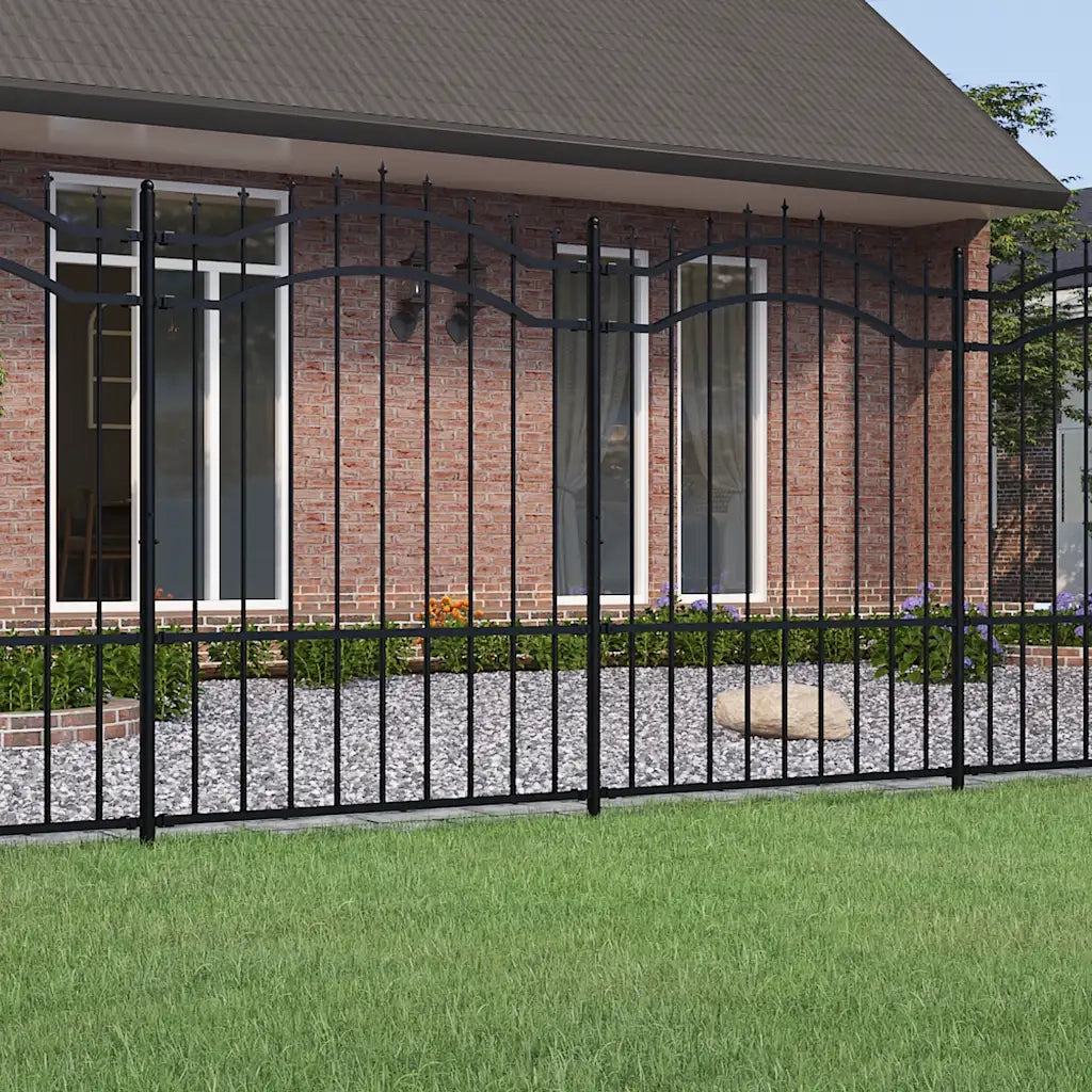 Recinzione da Giardino Woerden con Punta a Lancia Nera 240x150 cm in Acciaio 151082