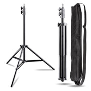 AIR 200 Set 2 stativi per luci, altezza regolabile fino a 200 cm, max 4,5 kg, Cavalletto fotografico in alluminio per foto e video, con borsa