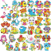 Set di adesivi con diamanti per bambini - 36 pezzi - disegno DIY - dipinto animale - set di adesivi con diamanti - set di smerilli - bambine - bambini - regalo