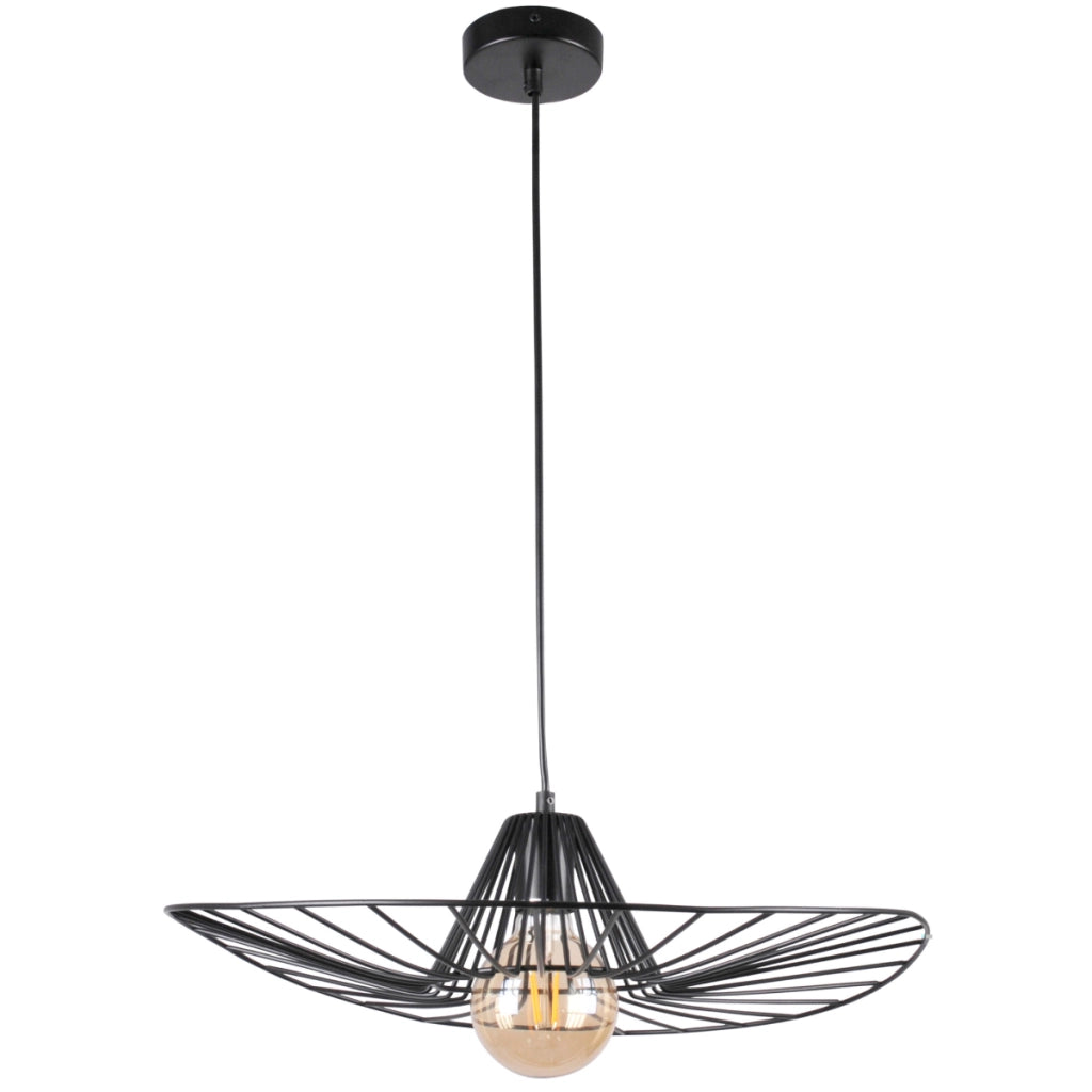 Lampada a sospensione ABANO nera 1xE27 in metallo Polux