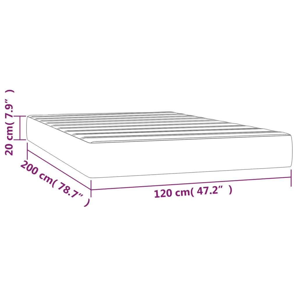 Materasso a Molle Insacchettate Grigio Scuro 120x200x20 cm cod mxl 54420