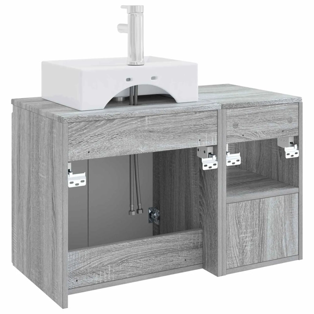 Set di mobili per il bagno 2 pz Sonoma grigio 3404060