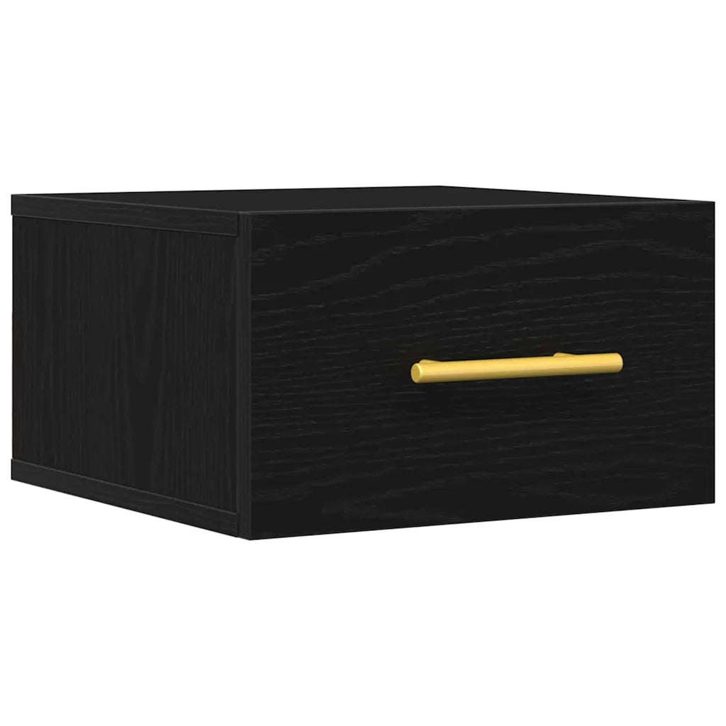 Comodino | Armadio da Notte | Mobiletto da notte Rovere Nero 35 x 35 x 20 cm Legno multistrato