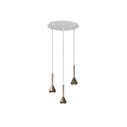 Lampadario Moderno Aygo Metallo Bianco E Bronzo 3 Luci Gu10