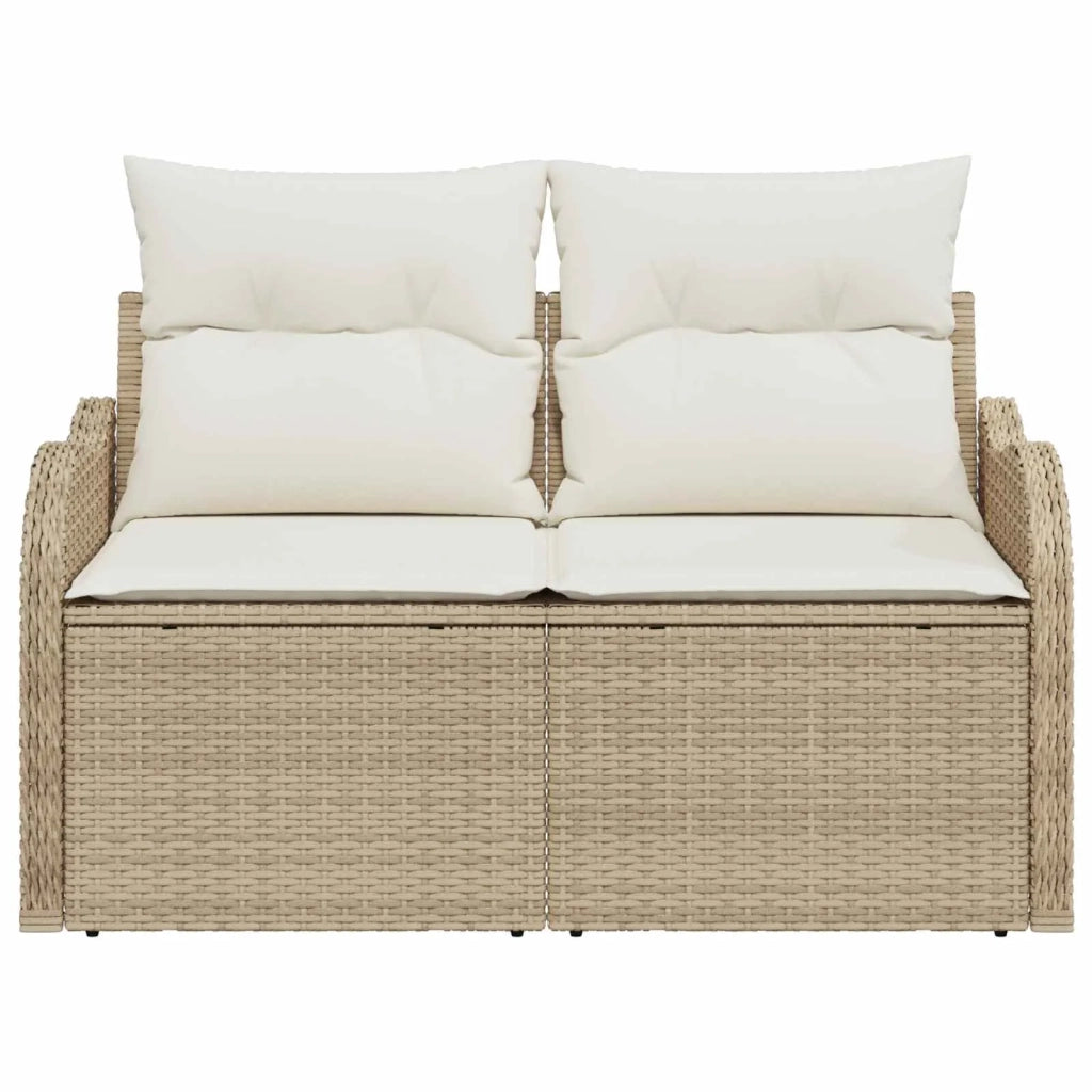 Divano da giardino con cuscino Beige 121 x 62 x 69cm polyrattan 42006716