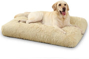 Letto per cani per grandi cani, lavabile, cuscino per cani morbido, soffice, 90x60cm, fondo antiscivolo, materassino per cani per grandi e medi cani, lettino per cani, materasso per cani, letto per animali domestici, colore cachi