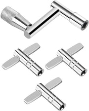 Set di Chiavi a Batteria - 3 Chiavi a T - 1 Chiave a Z - Acciaio Cromato - Adatto per Viti 1/4" - Robusto e Facile da Usare - Kit di Chiavi per Batteria