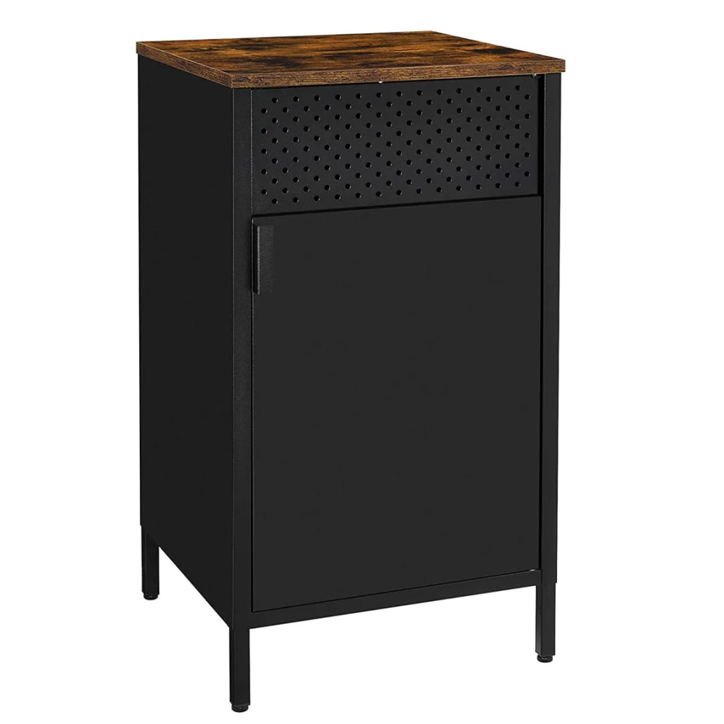 Mobile contenitore in metallo 42,5 x 40 x 76 cm con doppie ante chiusura magnetica struttura in acciaio nero 12_0006437