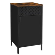 Mobile contenitore in metallo 42,5 x 40 x 76 cm con doppie ante chiusura magnetica struttura in acciaio nero 12_0006437