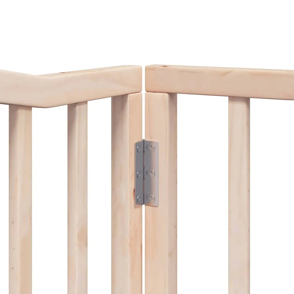 Cancelletto di sicurezza per animali domestici porta pieghevole 10 pannelli legno di pioppo marrone 02_0023115