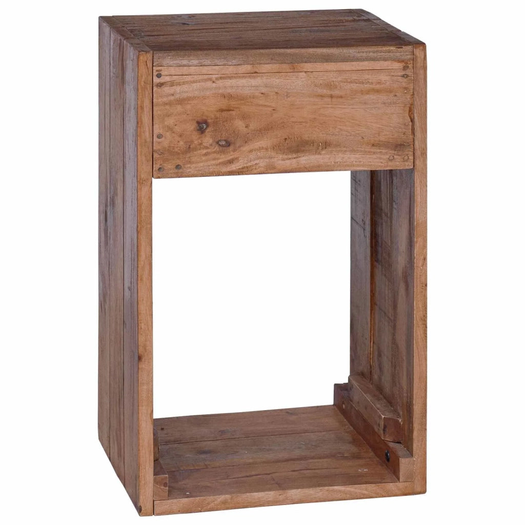 Comodino Marrone 63 x 30 x 79 cm Legno di Mogano Massello