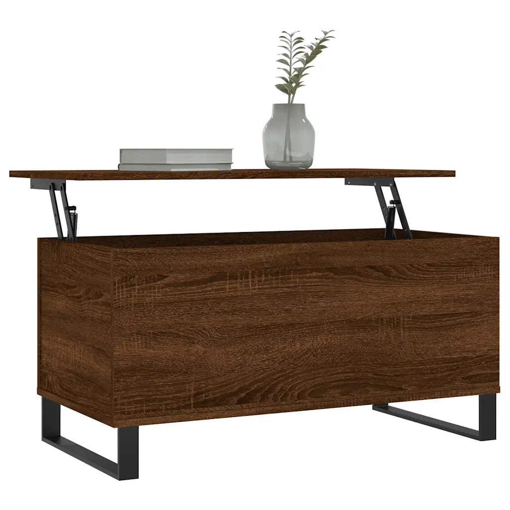 Tavolino Salotto Rovere Marrone 90x44,5x45 cm Legno Multistrato 830987