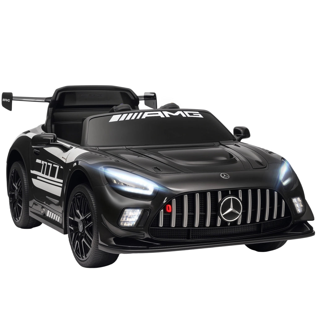 Auto elettrica Mercedes per bambini ¨C zephmum ¨C 12V, nero, LED, 3-8 anni
