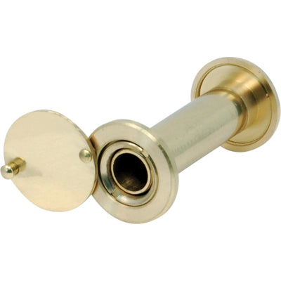 SPIONCINO GRANDANGOLO PORTE POTENT - FINITURA OTTONE LUCIDO F.MM 14 L.MM 50/82- 3 pezzi