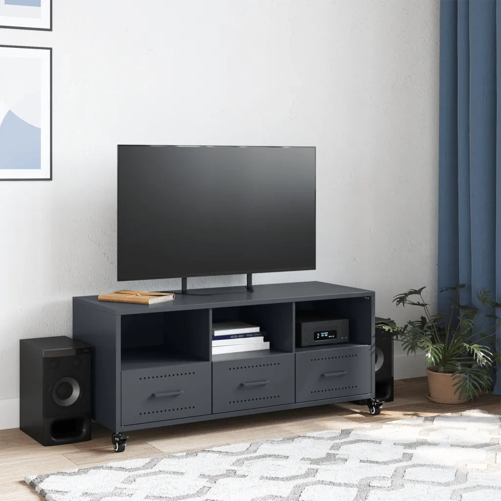 Mobile TV Antracite 100,5x39x43,5 cm Acciaio