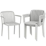 Set di Sedie da Giardino Impilabili con Braccioli ¨C zephmum ¨C Grigio, Plastica
