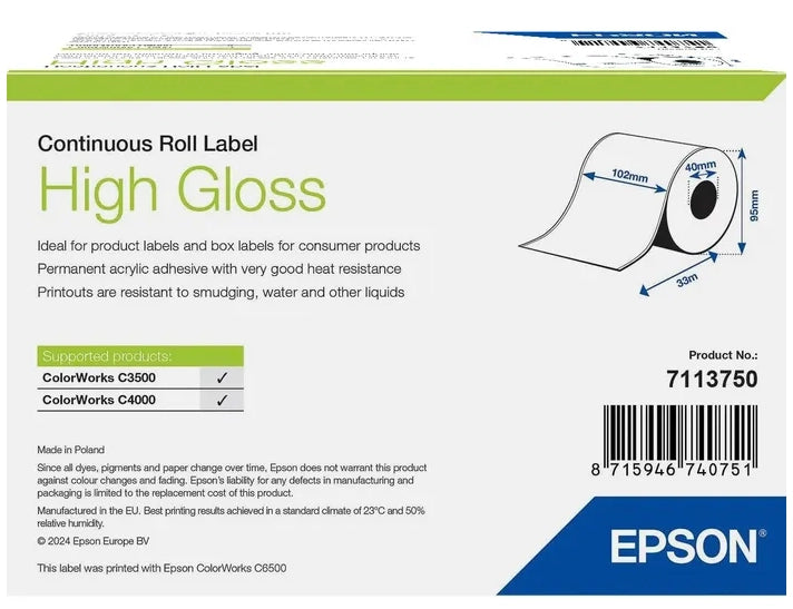 Epson High Gloss Label Etichetta per stampante autoadesiva