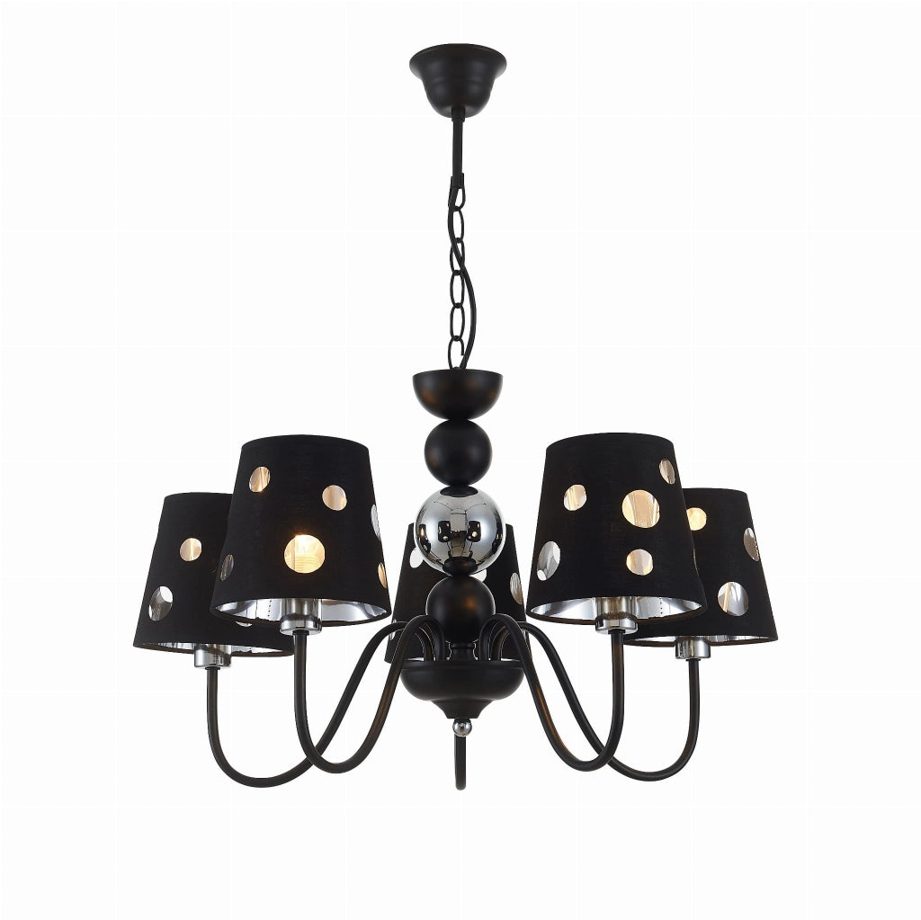 Candellux Batley lampada a sospensione 5xE14 nera/argento