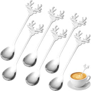 Set di Cucchiai per Caffè in Acciaio Inossidabile da 6 - Sostenibile - Cucchiaio per Natale - Sicuro per l'Alimentazione - 14 cm - Cucchiaio