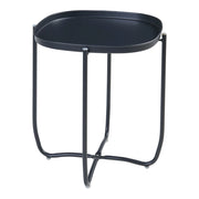 Tavolino da caffè con consolle laterale e piano rimovibile acciaio 53 x 46 x 46 cm nero 03_0010764