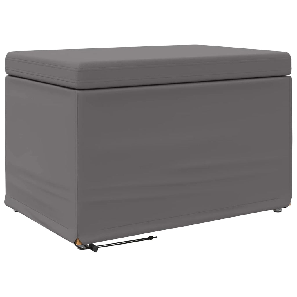Pouf Grigio Pelle Sintetica e Legno Ingegnerizzato