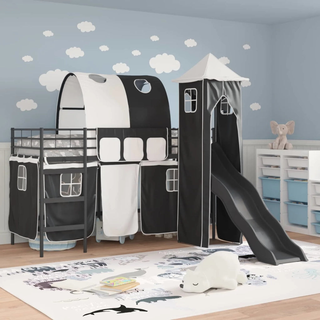 Struttura del letto loft per bambini Nero 90 x 190 cm Metallo 42020873