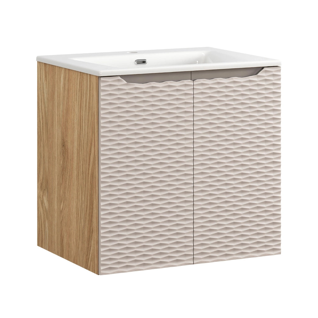 Set mobili bagno 60 cm con lavabo per mobile SKY Ocean Beige 60 x 1401 x 46 cm