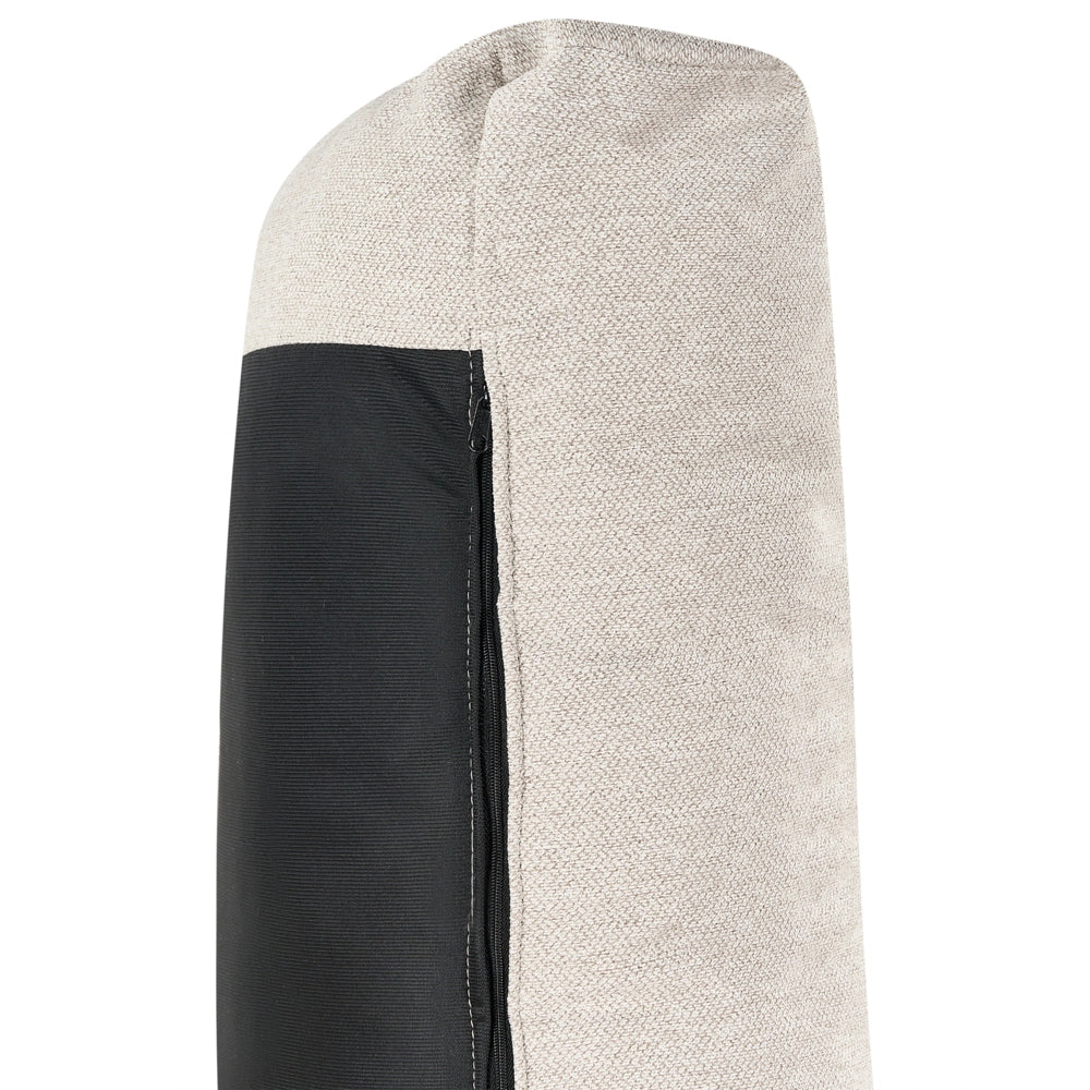 Divano moderno in tessuto beige chiaro 4 posti con gambe in legno stile moderno