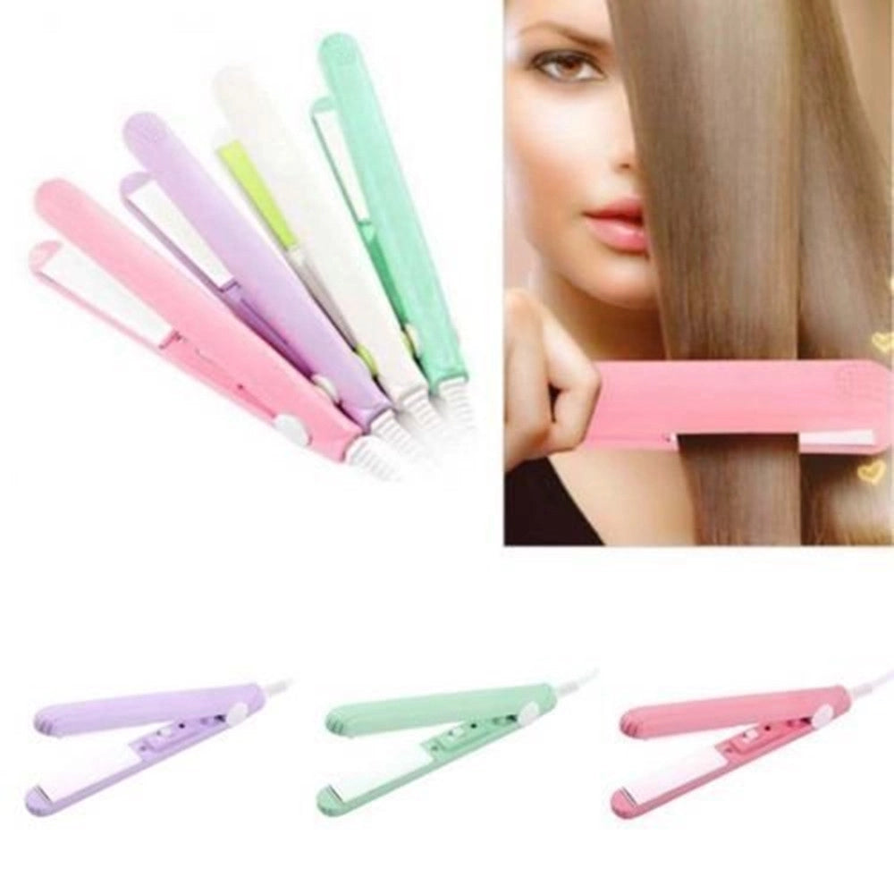 Trade Shop - Mini Piastra Per Capelli Portatile Professionale Con Contenitore Plastica Per Donne Ragazze -
