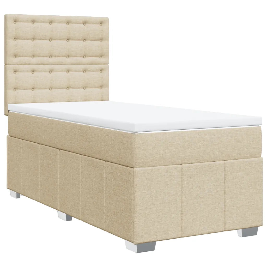 Giroletto a Molle con Materasso Crema 80x200 cm inTessuto 3293814