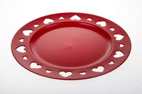 Set 6 Piatti Decorativi con Cuori Ø 33 cm in Plastica