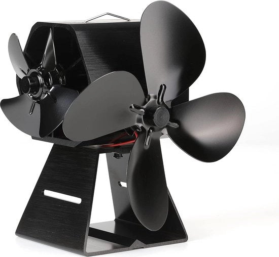 Ventilatore a manto riscaldante a doppia motorizzazione - 4 pale - alimentato da caldaia - ecologico - efficiente - alimentato da camino o stufa a legna