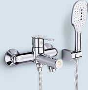 Mangiatore di acqua con doccia a mano, vasca da bagno con valvola a pressione, miscelatore a singola manovella, vasca in acciaio inox, rubinetto da bagno con 3 funzioni, miscelatore, doccia miscelatore per la camera da bagno