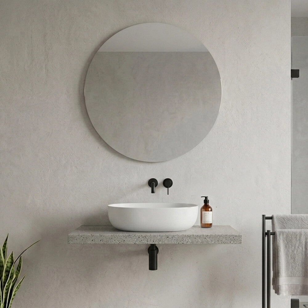 Mensolone bagno 100 cm in legno effetto pietra Levia