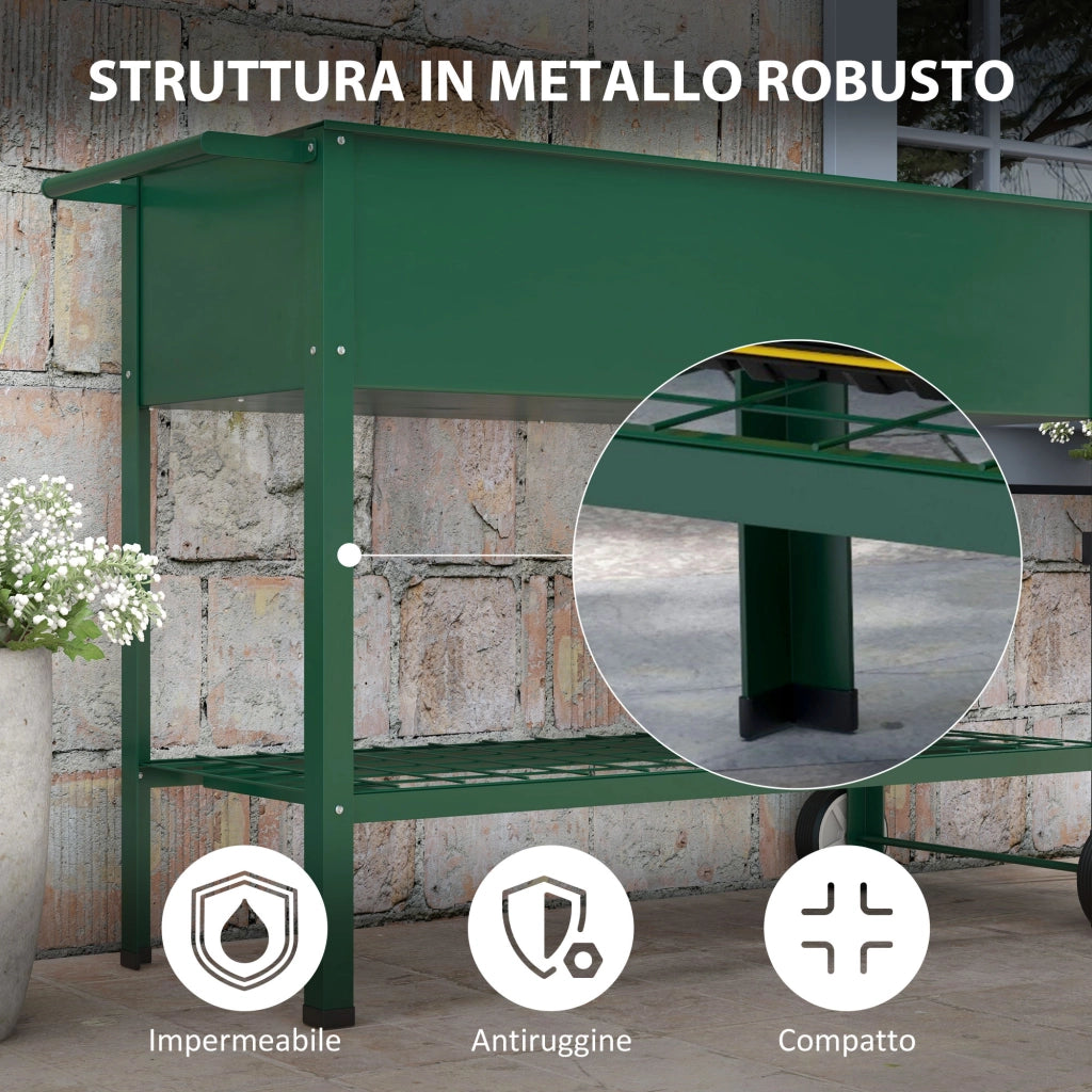 Fioriera da Esterno con Mensola ¨C Minimal ¨C Verde 109x44x80 cm