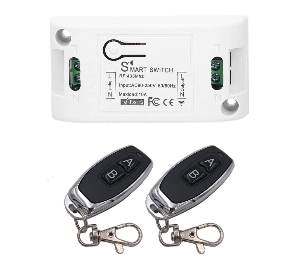 Interruttore Remoto Senza Fili Wireless Smart Switch 2 Telecomandi 433MHZ DW1126