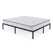 Struttura Letto Pieghevole in Metallo con Materasso Rete a Doghe 160x200 cm Nero Letto per Ospiti 9 Gambe 20 Doghe