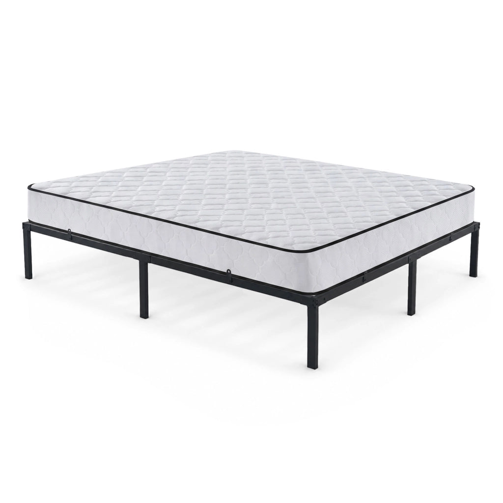 Struttura Letto Pieghevole in Metallo con Materasso Rete a Doghe 160x200 cm Nero Letto per Ospiti 9 Gambe 20 Doghe
