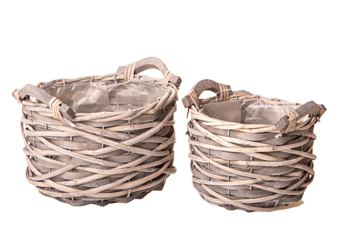 Set 4 Cesti Ø 20 H 15 cm con Manici