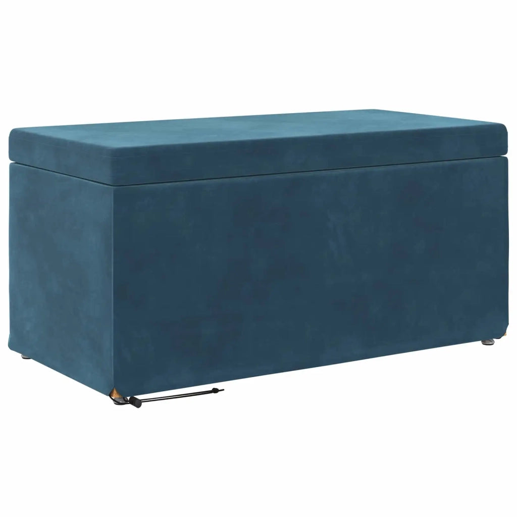 Pouf Blu 81 x 41 x 40 cm Velluto e Legno Ingegnerizzato 876779