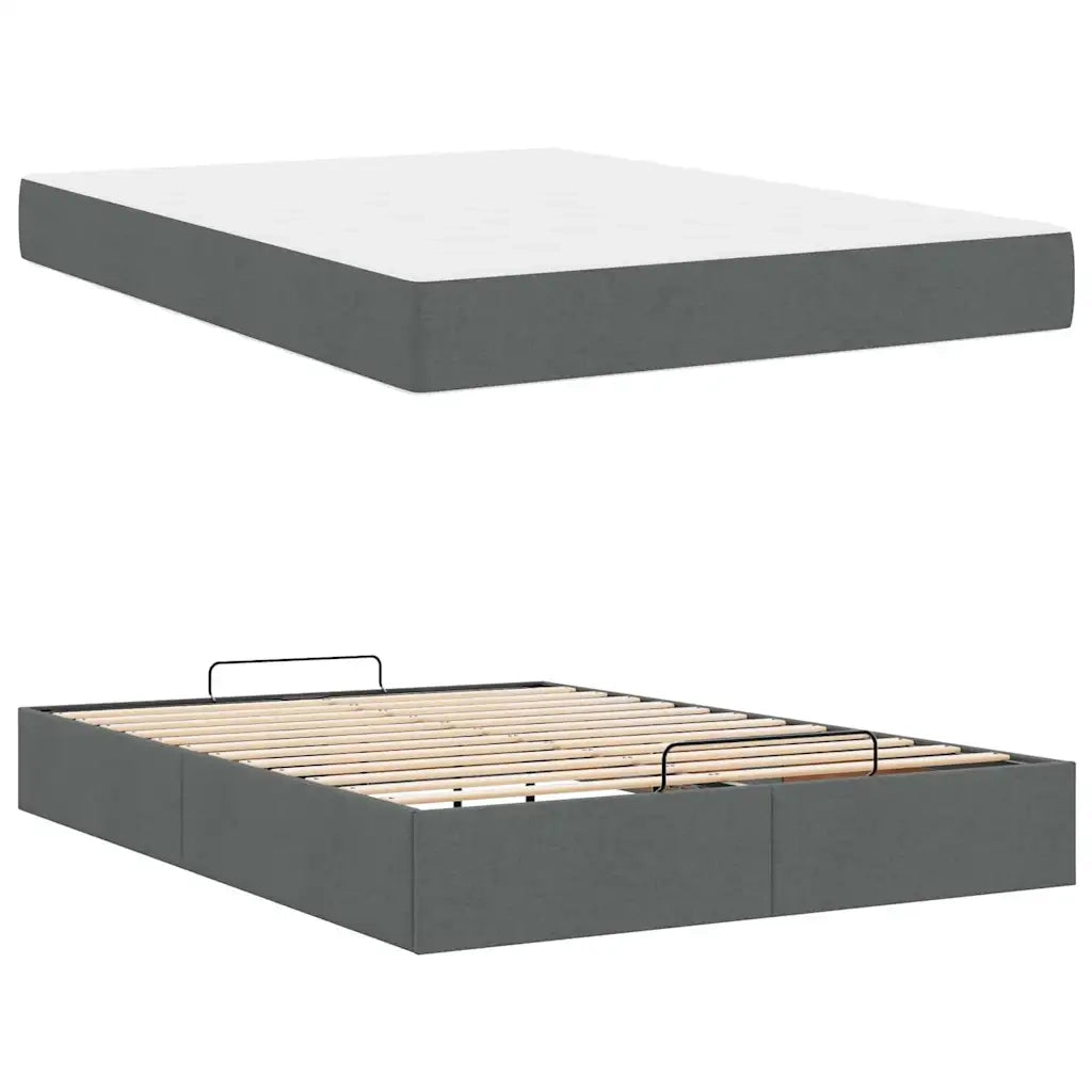 vidaXL Struttura del letto Grigio scuro 160 x 200 cm Tessuto