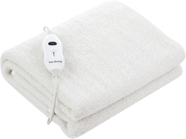 Scaldaletto Elettrico Coperta Elettrica Singola Lana e Poliestere Riscaldamento Rapido Spegnimento Automatico Lavabile