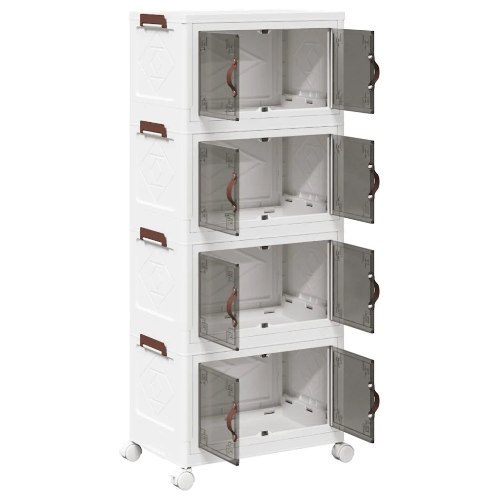 vidaXL Scatola Portaoggetti con Ruote 4 Livelli 28 L 48x29,5x112,5 cm