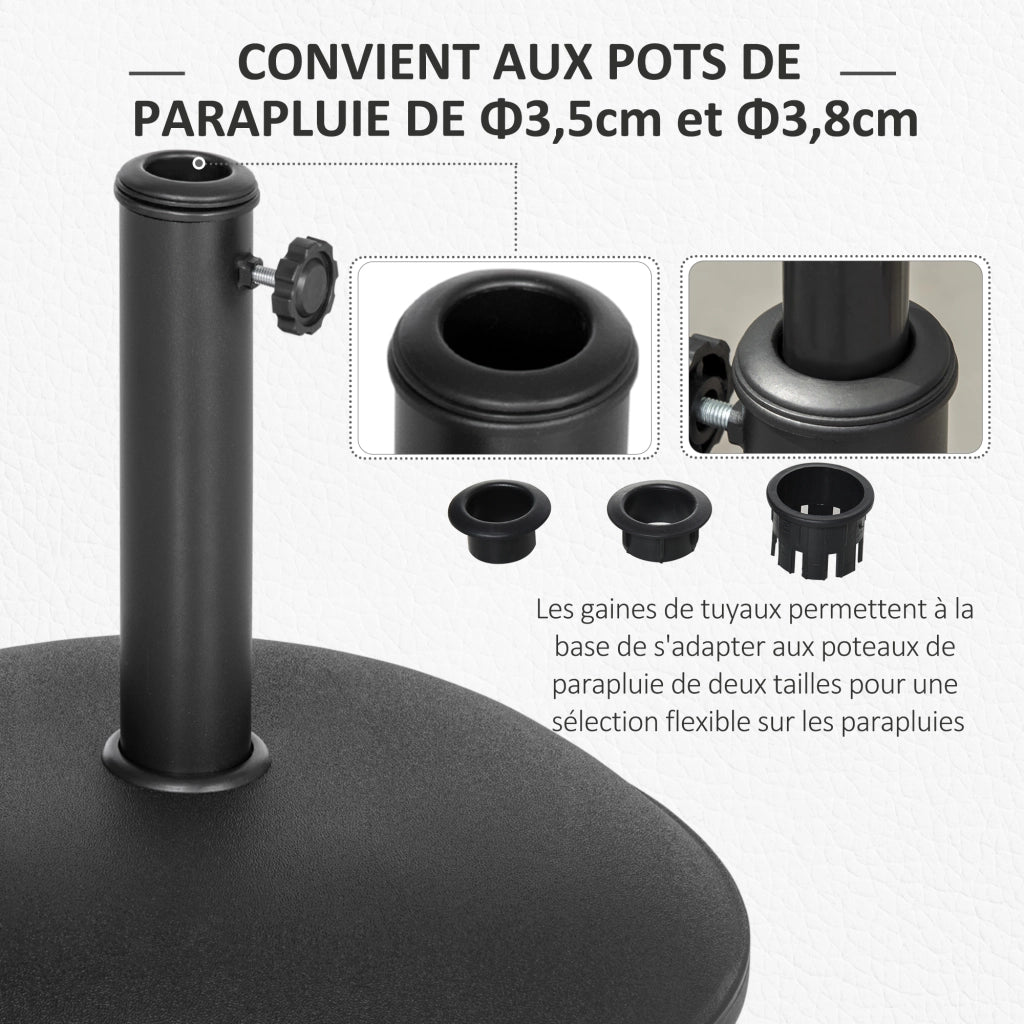 Base per ombrellone rotonda in cemento ¨C zephmum ¨C nero ?49x34.5cm 20kg
