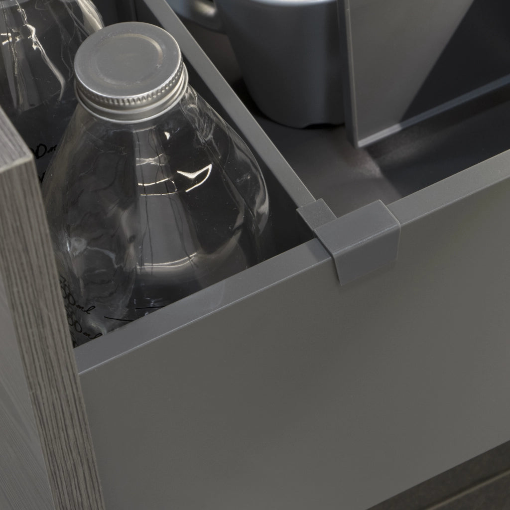 Emuca Set di divisori per interni dei casseti Vertex-Concept, 900, Grigio antracite, Alluminio e Tecnoplastica, 1 u.