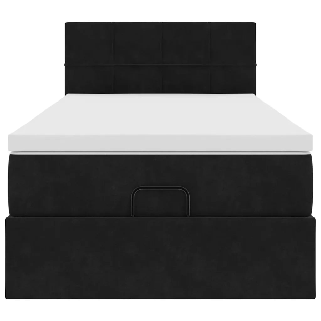 Pouf Letto con Materasso e LED Nero 80x200cm in Velluto 3312586