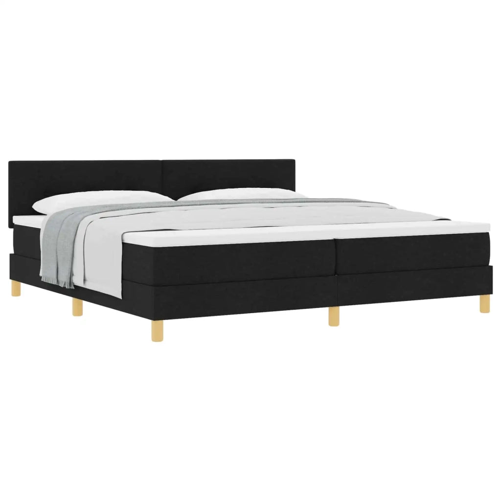 Letto a molle con cuscino Nero 200 x 200 cm Tessuto 3338946