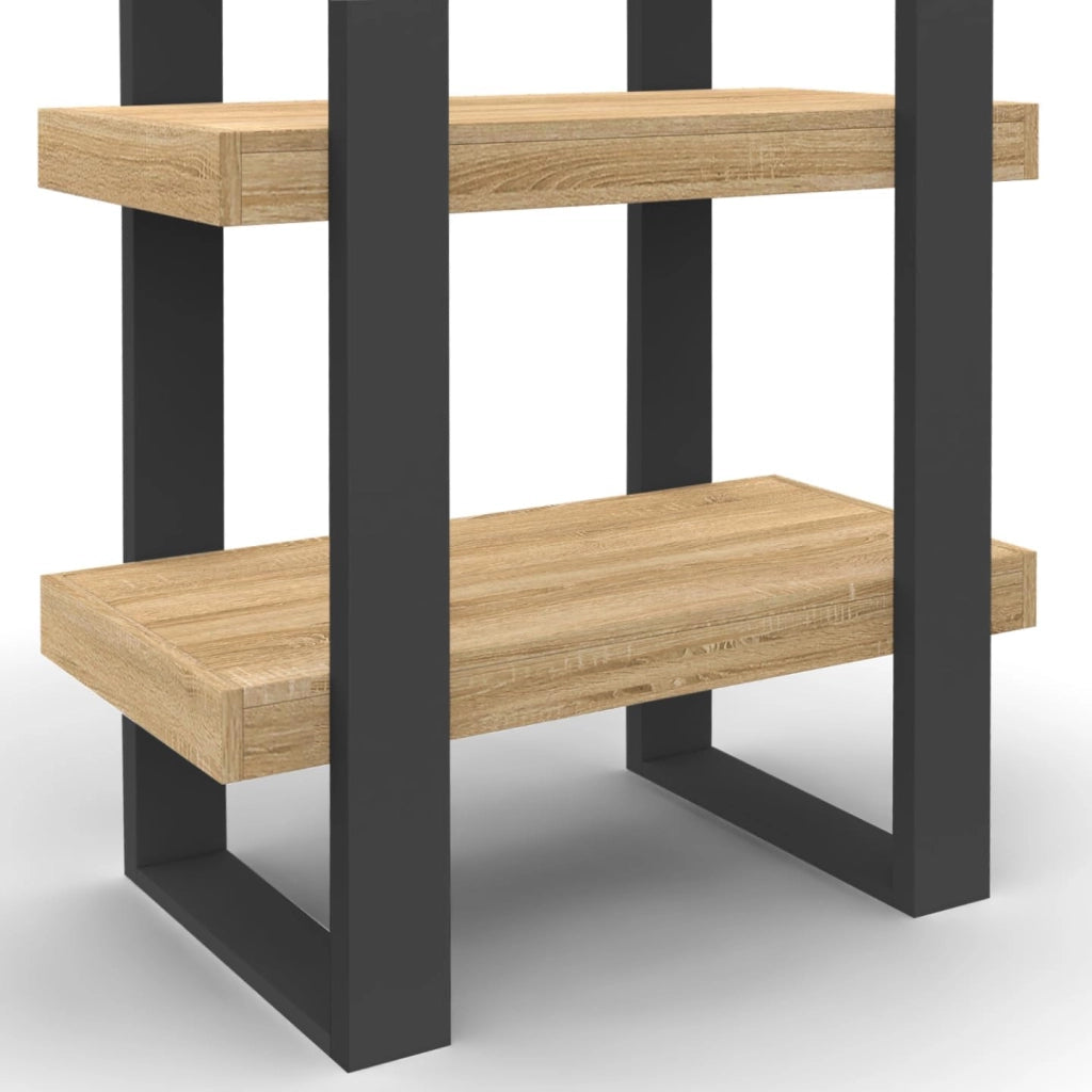 Scaffale a 4 livelli in legno e nero PHOENIX
