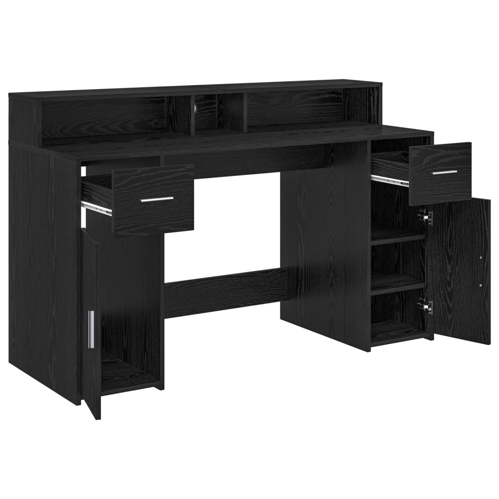Scrivania Rovere Nero 140x55x91 cm Legno ingegnerizzato