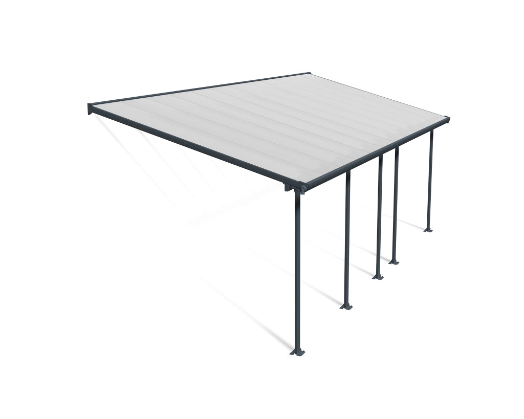 Pergola Addossata in Alluminio Feria 3X7.3 m colore Grigio